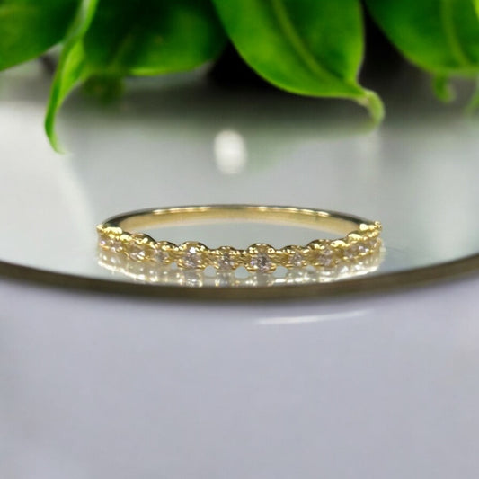 Dainty 925 silver, 14k gold plated ring