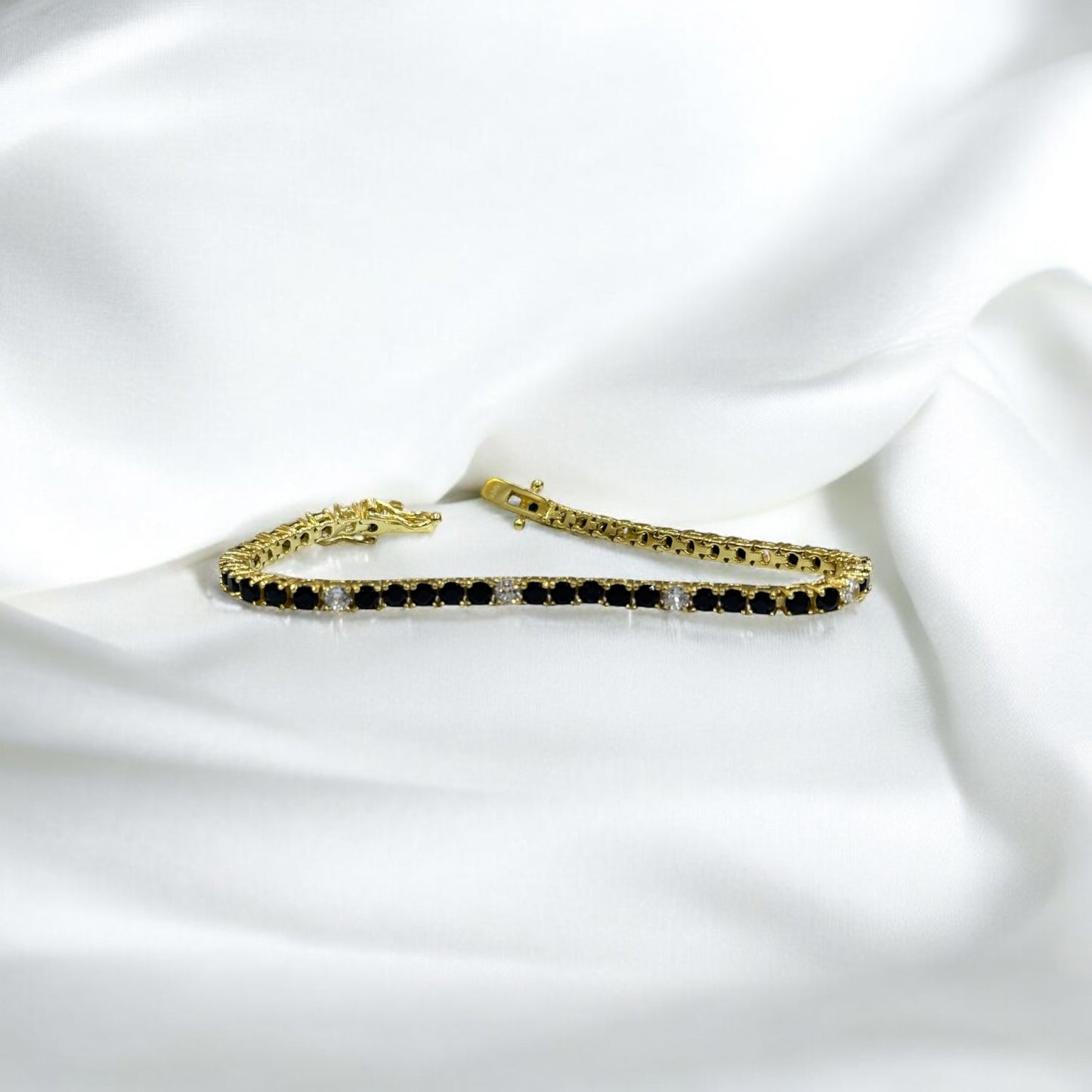 925 silver 14k gold plated tennis bracelet