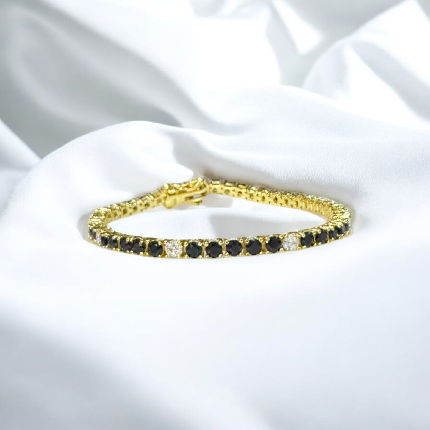 925 silver 14k gold plated tennis bracelet